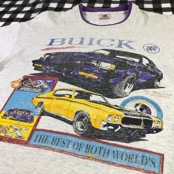 Buick GNX GSX Grand National Car Racing 90s Double Layer Vintage Single Stitch T - Picture 3 of 8